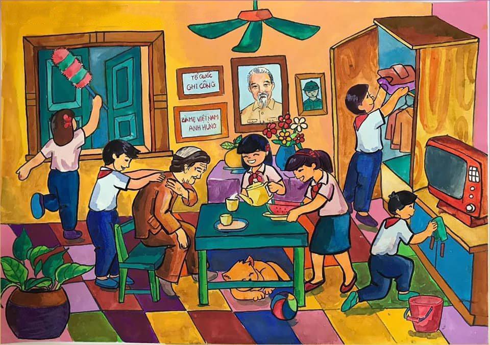 Vẽ tranh người anh hùng nhỏ tuổi chào mừng kỷ niệm 80 năm Ngày thanh lập  Đội TNTP Hồ Chí Minh 