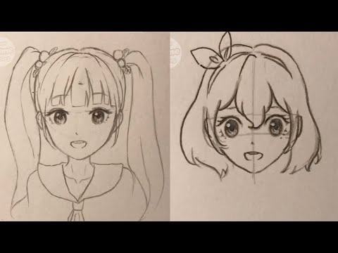 vẽ tranh anime nữ bằng bút chì đơn giản – Hướng dẫn vẽ anime đơn giản | Cách  vẽ anime tóc dài và tóc ngắn - TRƯỜNG THPT TRẦN HƯNG ĐẠO