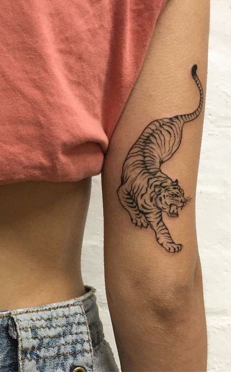 Tattoo hổ ở bắp tay, cánh tay