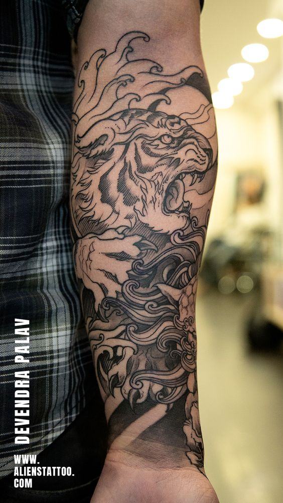 Hình tattoo bạch hổ