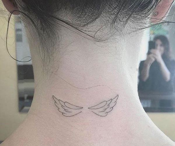 mini back of neck tattoo