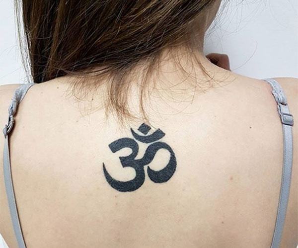 om tattoo on the back of the neck mini