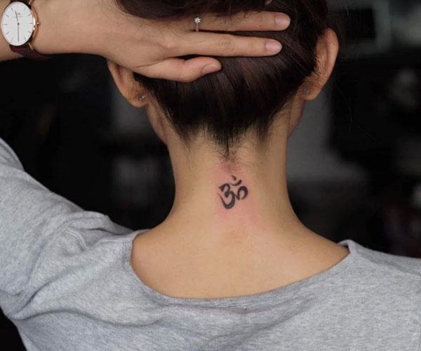 om tattoo on back of neck 