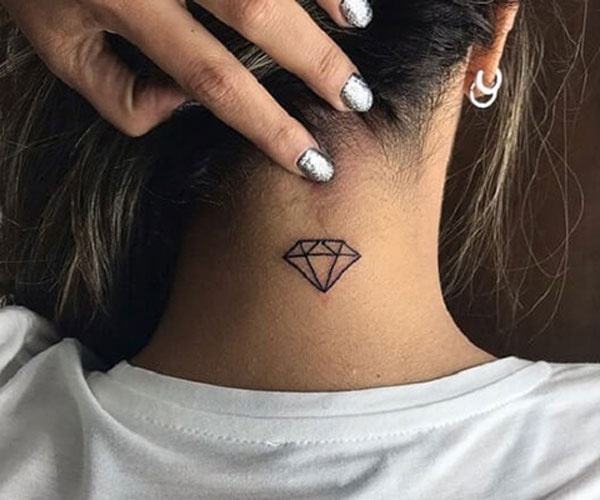 diamond tattoo on the back of the neck 