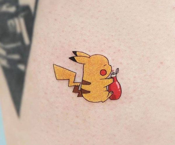 hình xăm pikachu nhỏ dễ thương