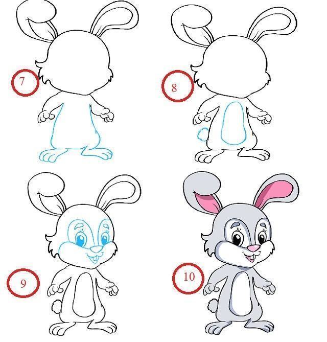 Cách vẽ con thỏ đơn giản cute đẹp nhất dễ thương cho bé - TRẦN HƯNG ĐẠO