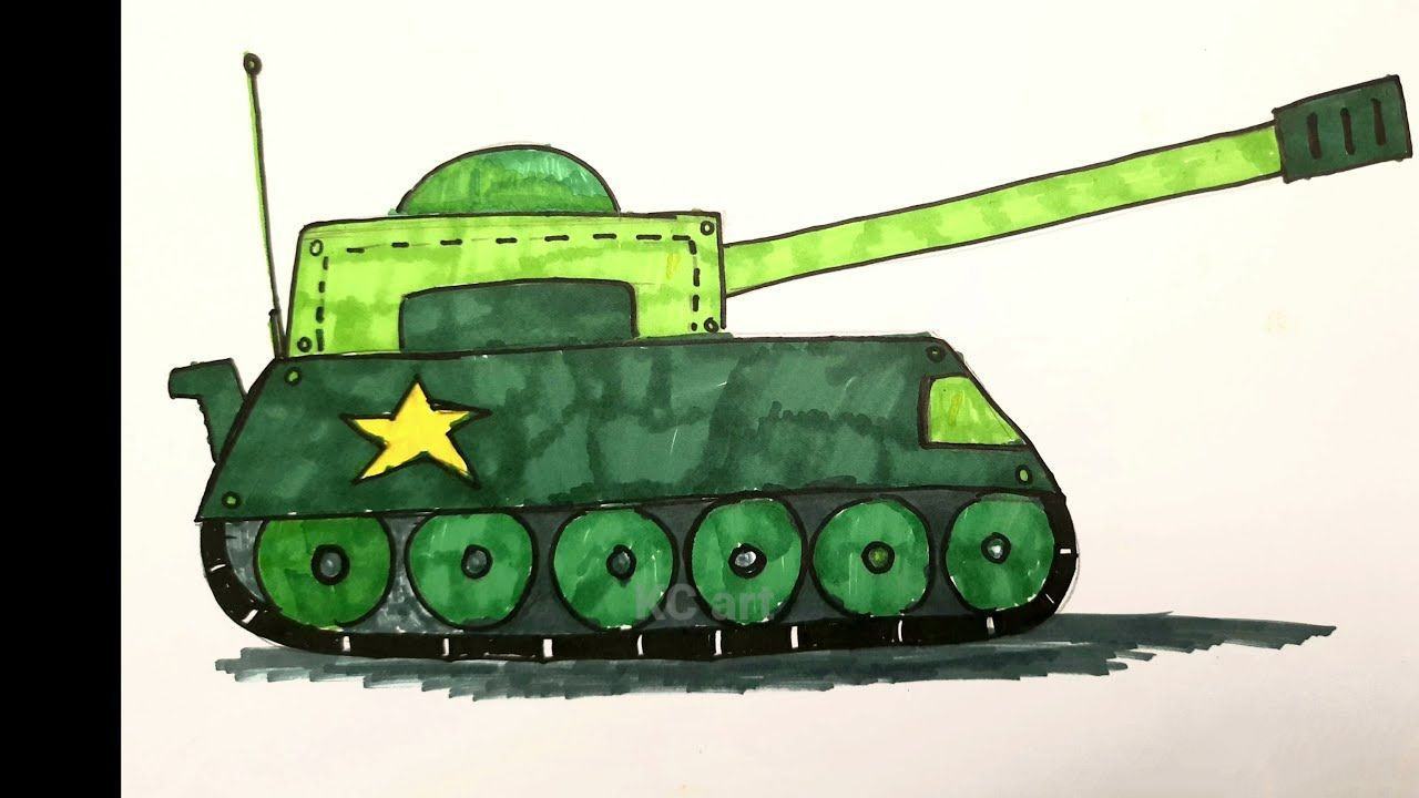 Tuyển tập những hình vẽ xe tăng đẹp đơn giản cho bé tô màu