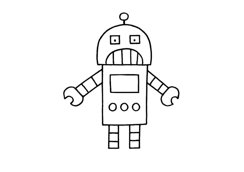 Top hình vẽ robot đơn giản dễ thương và đáng yêu cho bé tô màu