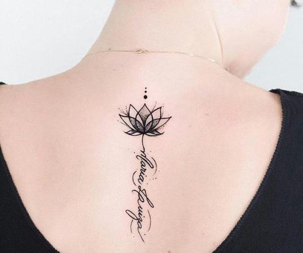 lotus tattoo on the back of the neck mini