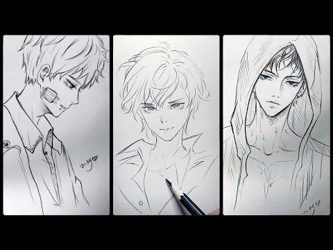 Mẫu Vẽ Anime Nam – Vẽ Anime Nam Ngầu | Drawing Anime Boy | Draw So Easy  Anime - Trần Hưng Đạo