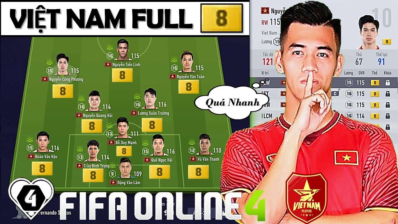 Đội hình Việt Nam FO4 Fifa Online 4, Đội hình ra sân mạnh nhất ...