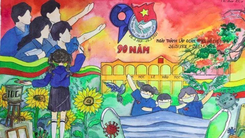 Vẽ tranh đẹp và ý nghĩa chào mừng ngày thành lập Đoàn TNCS Hồ Chí Minh