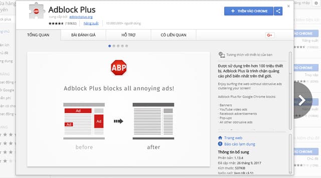 Cảnh báo tiện ích chặn quảng cáo Adblock Plus giả trên trình quyệt Chrome