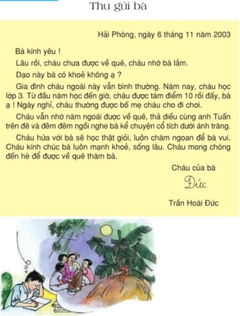 Thư gửi học sinh lớp 3 SGK Tiếng Việt tập 1. (Ảnh: Ảnh cắt từ SGK)