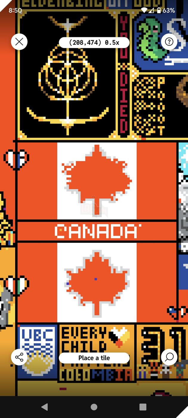 Cờ Việt Nam trên r/Place đẹp, còn cờ Canada bị gãy trông rất khó hiểu 5