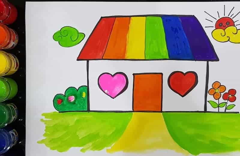 Vẽ một ngôi nhà là một hoạt động thú vị cho trẻ em.  (Ảnh: Sưu tầm Internet)