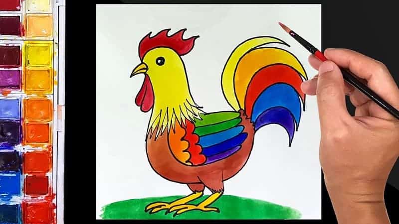 Học vẽ con gà mang đến nhiều trải nghiệm thú vị cho bé.  (Ảnh: Sưu tầm Internet)