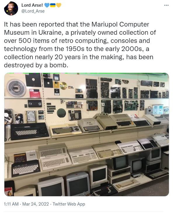 Bảo tàng máy tính tư nhân ở Mariupol bị phá hủy, hơn 500 cổ vật quý giá phai màu 2