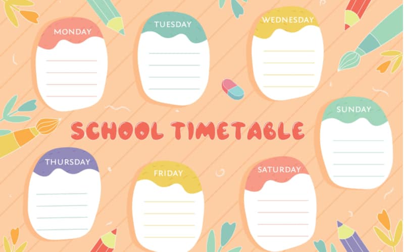 Sử dụng một thời gian biểu đảm bảo giúp con bạn ghi nhớ các môn học.  (Ảnh: Shutterstock.com)