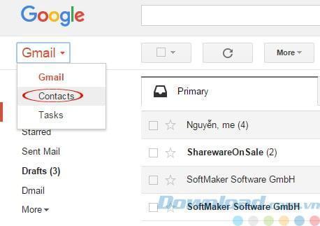 Cách khôi phục danh bạ trên Gmail