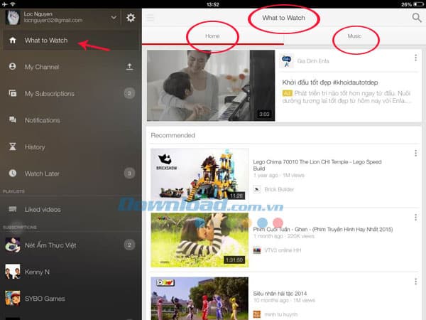 Hướng dẫn sử dụng YouTube trên Android/iOS