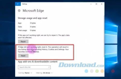 Hướng dẫn thiết lập lại Microsoft Edge nhanh chóng trên Windows 10