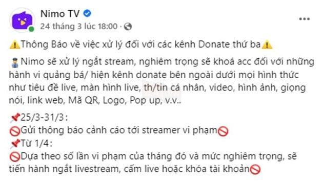 Nimo TV cấm donate bên thứ 3 khiến cộng đồng phẫn nộ, Team Mixi và Master San cũng phải lên tiếng