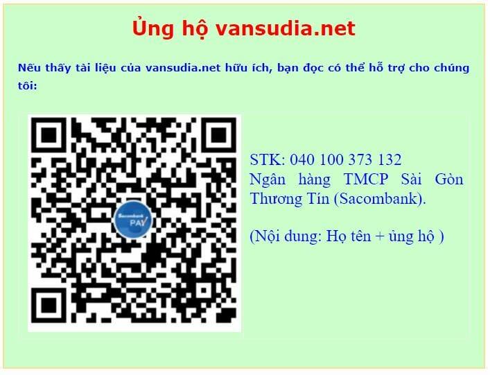 Mã QR Code ủng hộ vansudia.net